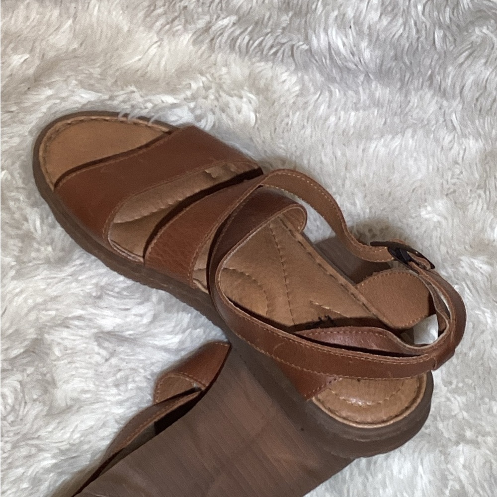 Børn brown Leather Buckle Sandals size 8 - Picture 5 of 6